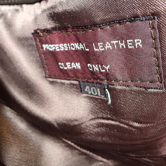 Vintage 90s Cellini Collection Men's Brown Leather Jacket Sz 40L - Picture 8 of 11